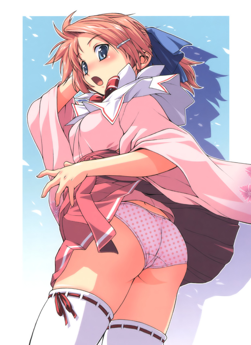 absurdres, ass, blush, hair_ornament, hairclip, highres, japanese_clothes, koi_otome