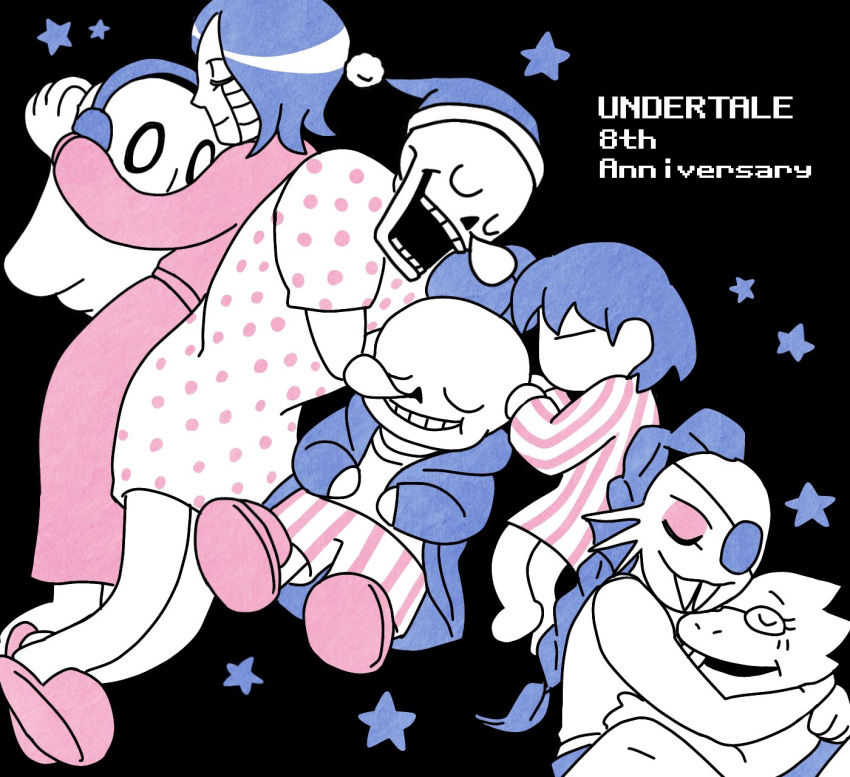 0_0, 2023, 2d, 2girls, 2others, 3boys, alphys, ambiguous_gender