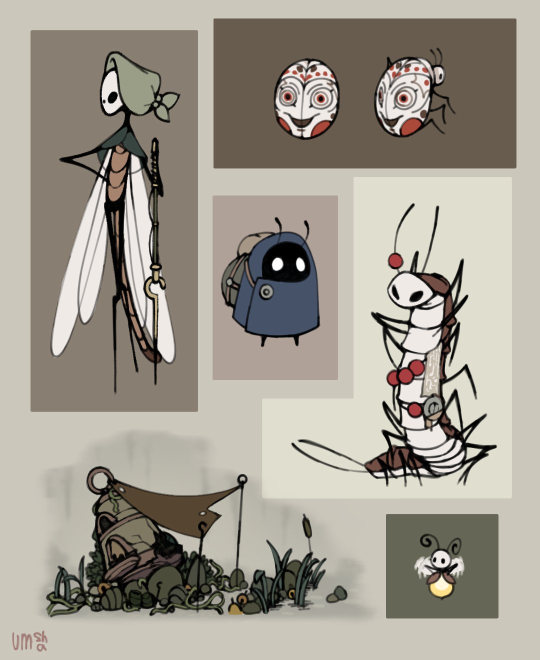 antennae, brown_background, bug, centipede, creature, dragonfly, firefly, hollow_knight