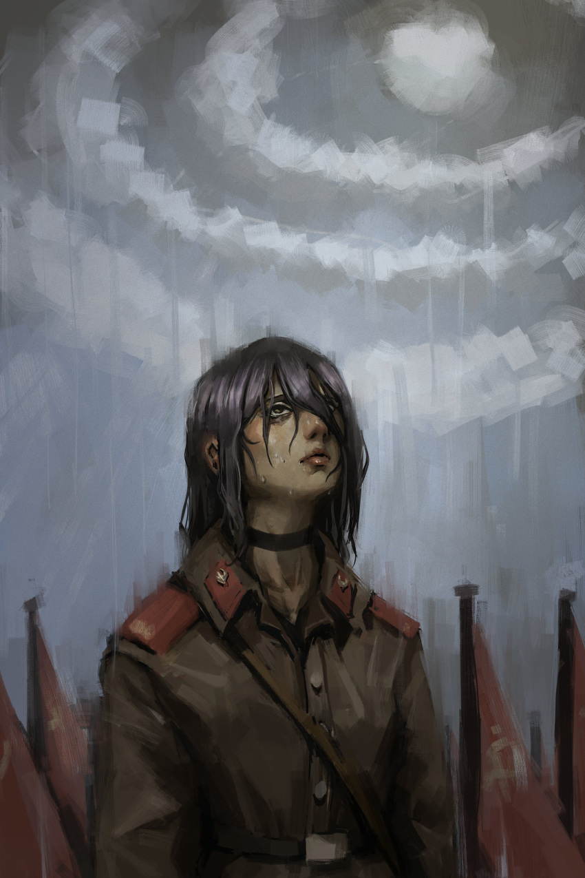 1girl, absurdres, asianfissureman, black_choker, black_hair, chainsaw_man, choker, closed_mouth