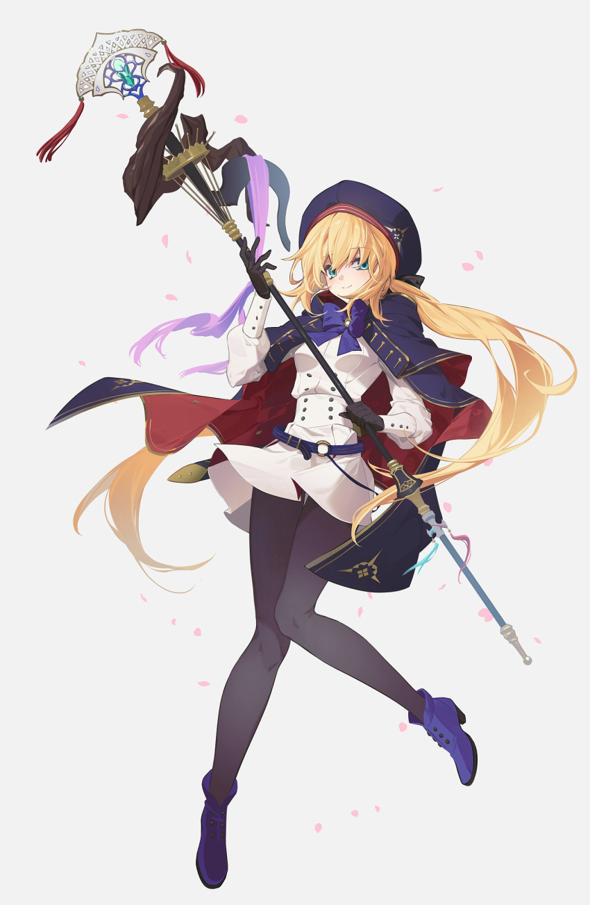 1girl, aqua_eyes, artoria_caster_(fate), artoria_caster_(second_ascension)_(fate), artoria_pendragon_(fate), belt, beret, black_bow