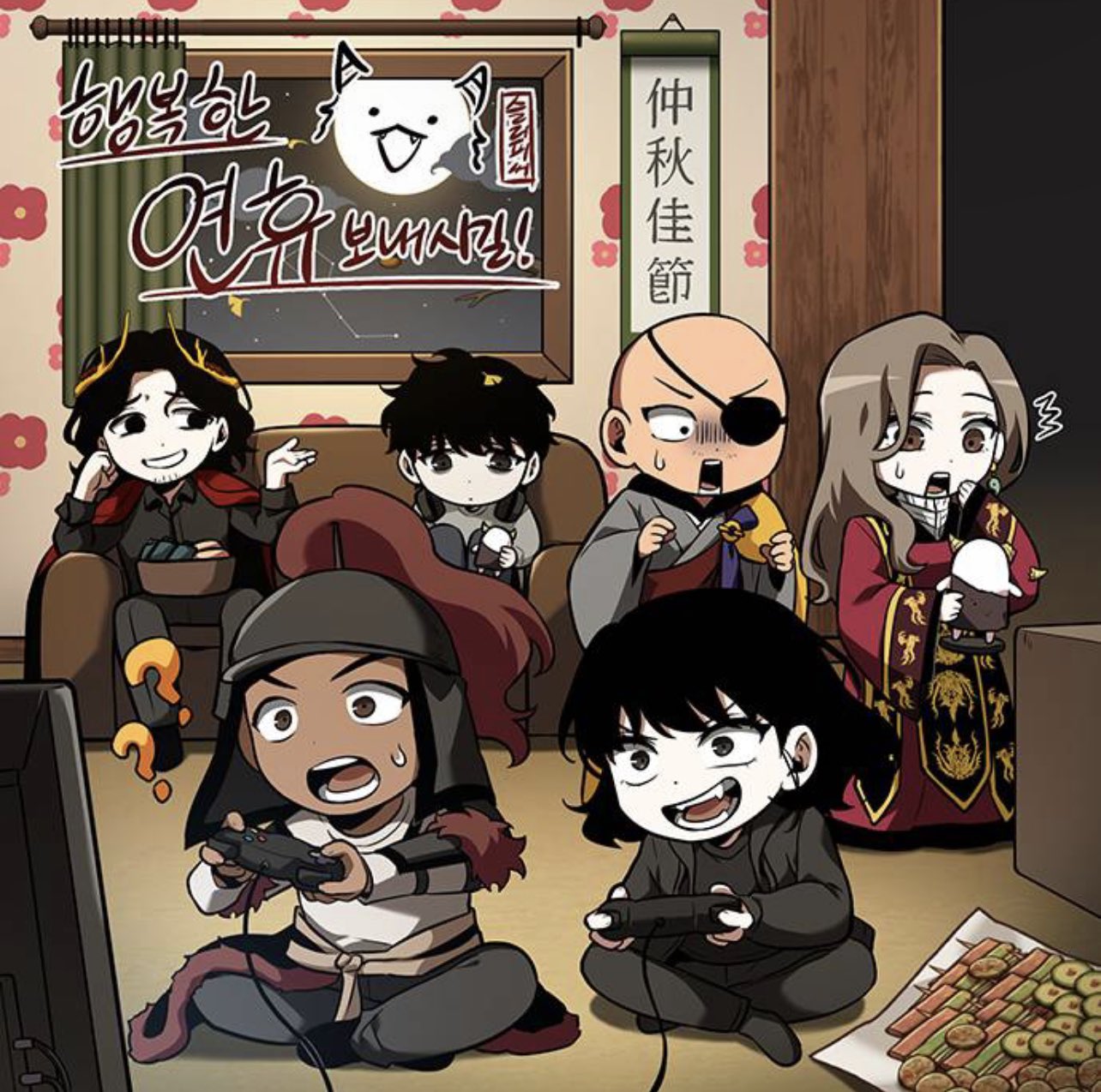 ?, arm_guards, bald, biyoo_(omniscient_reader's_viewpoint), black_hair, black_jacket, black_shirt, bob_cut