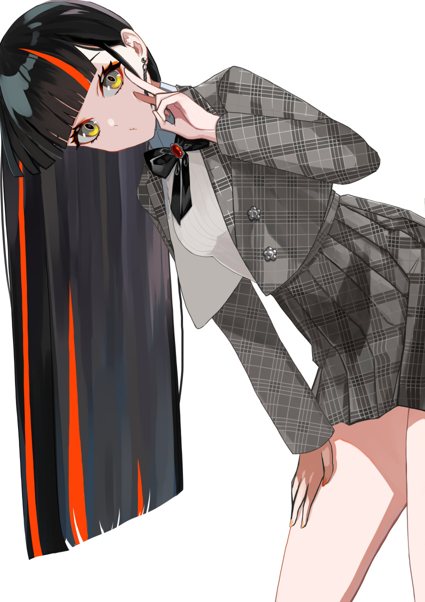 1girl, absurdres, black_hair, blunt_bangs, blunt_ends, bow, choya_hanabi, choya_hanabi_(2nd_costume)