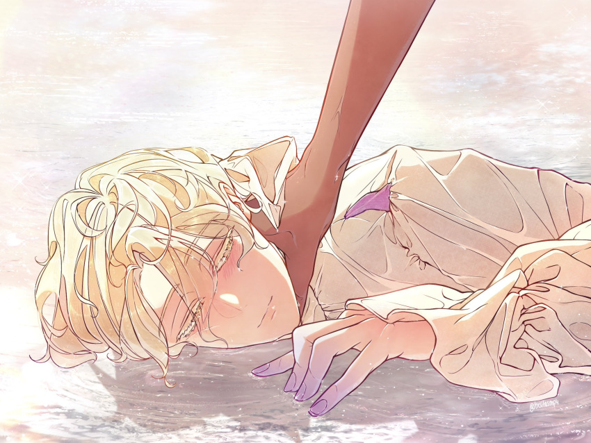 1boy, 1girl, alien_stage, besitosmp4, colored_extremities, colored_eyelashes, commentary, dark_skin
