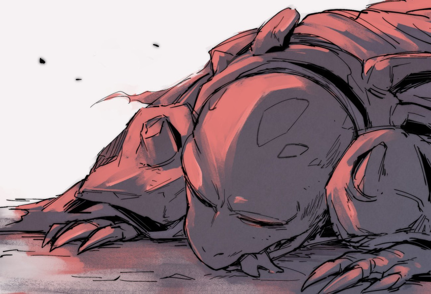 1girl, armor, azala, bald, chrono_trigger, claws, cloak, closed_eyes