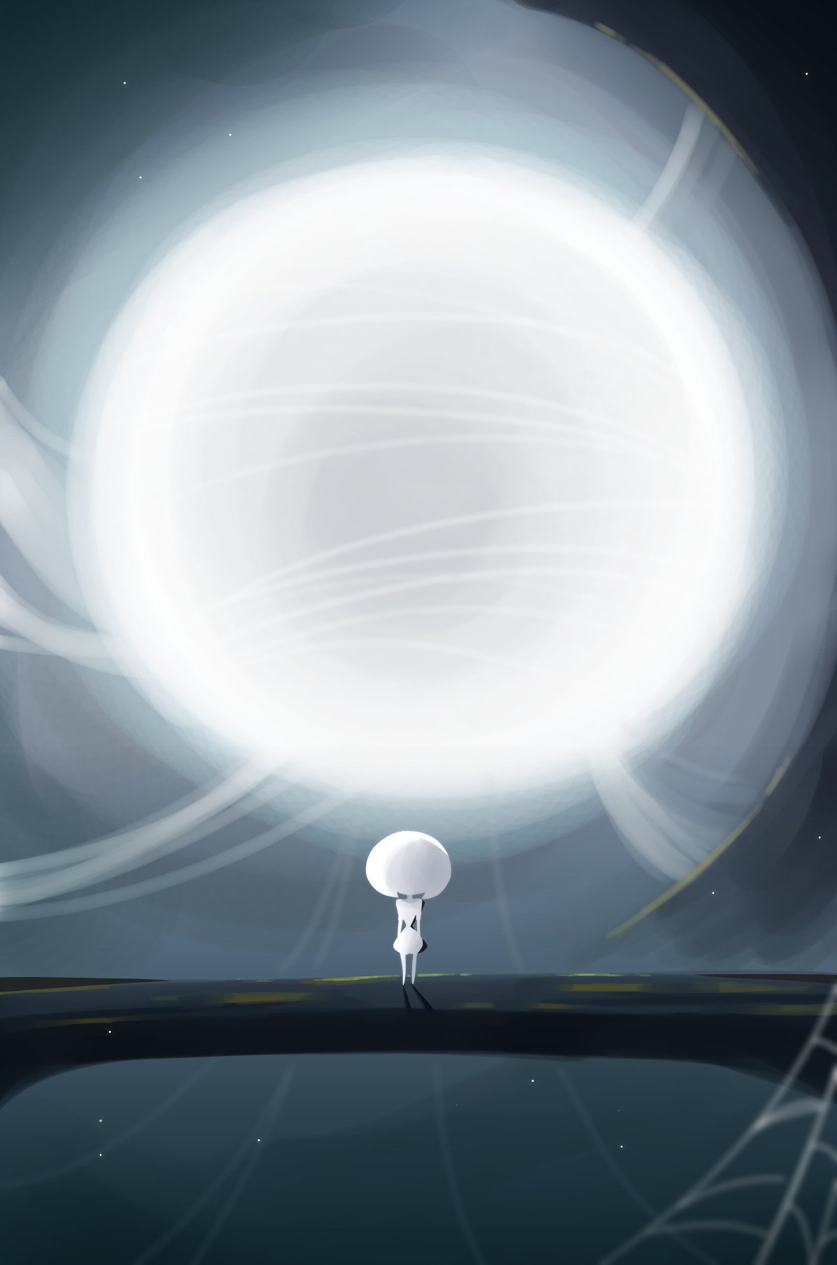 1girl, colored_skin, facing_away, from_behind, grand_mother_silk_(hollow_knight), hashtag-only_commentary, highres, hollow_knight