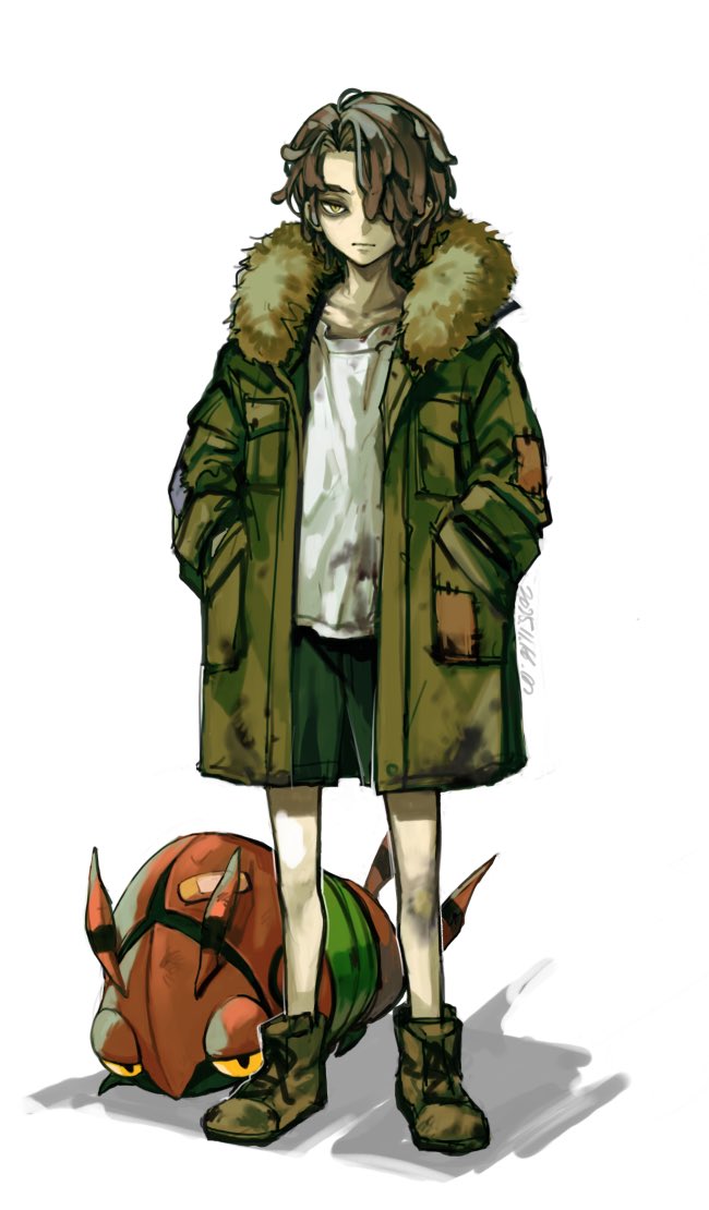 1boy, aged_down, alternate_costume, alternate_hair_length, alternate_hairstyle, ankle_boots, bandaid, black_hair