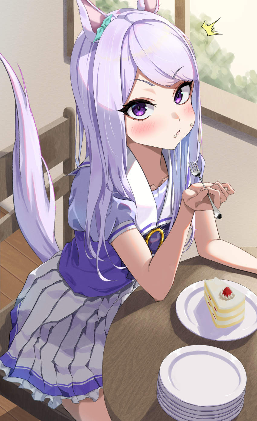 1girl, :t, absurdres, animal_ears, aqua_bow, azuki_(azuki_azukki), blush, bow