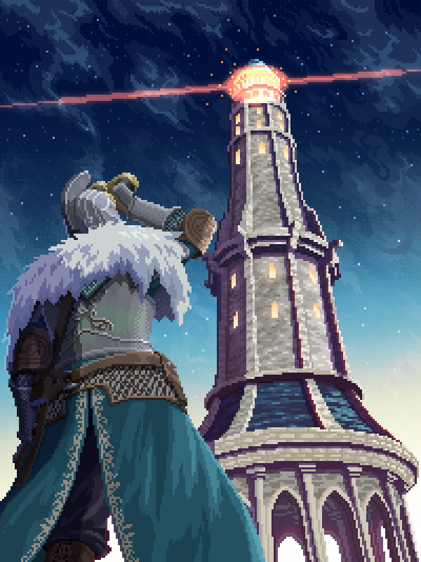 1other, armor, bearer_of_the_curse, binoculars, blue_cape, blue_sky, breastplate, bridal_gauntlets