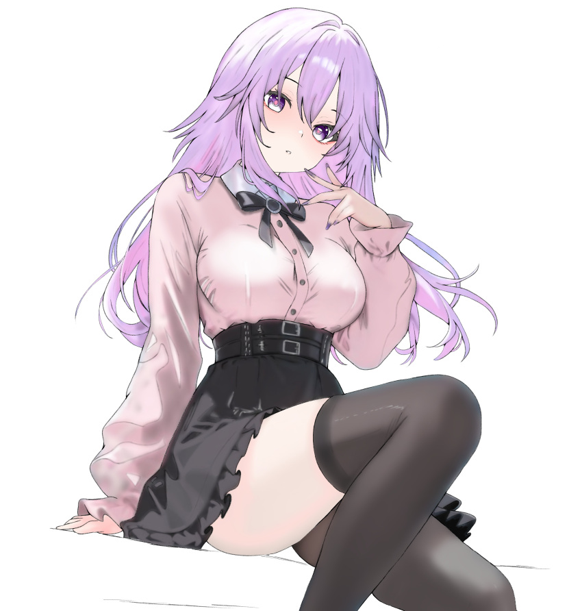 1girl, absurdres, adult_neptune, breasts, hair_between_eyes, hair_flaps, highres, long_bangs