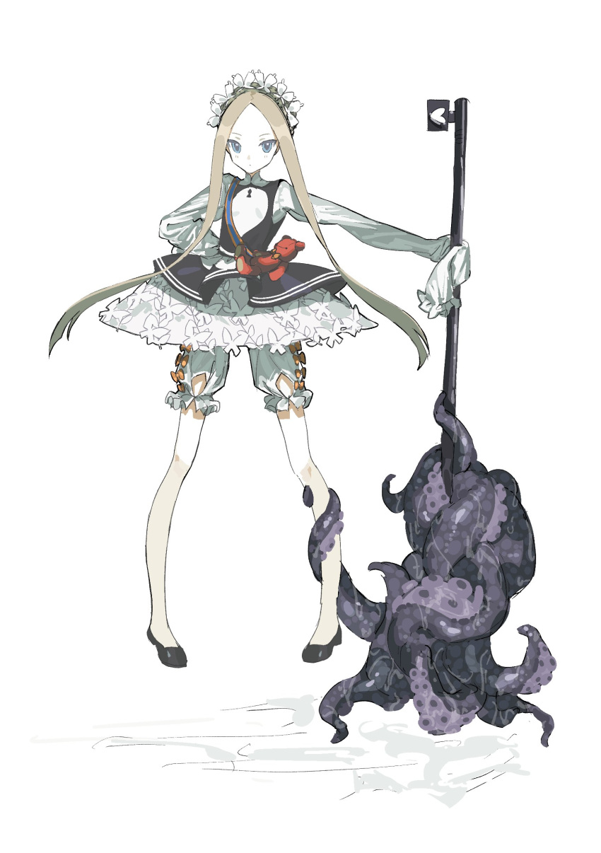 1girl, abigail_williams_(fate), abigail_williams_(festival_outfit)_(fate), absurdres, blonde_hair, bloomers, blue_eyes, blue_sash