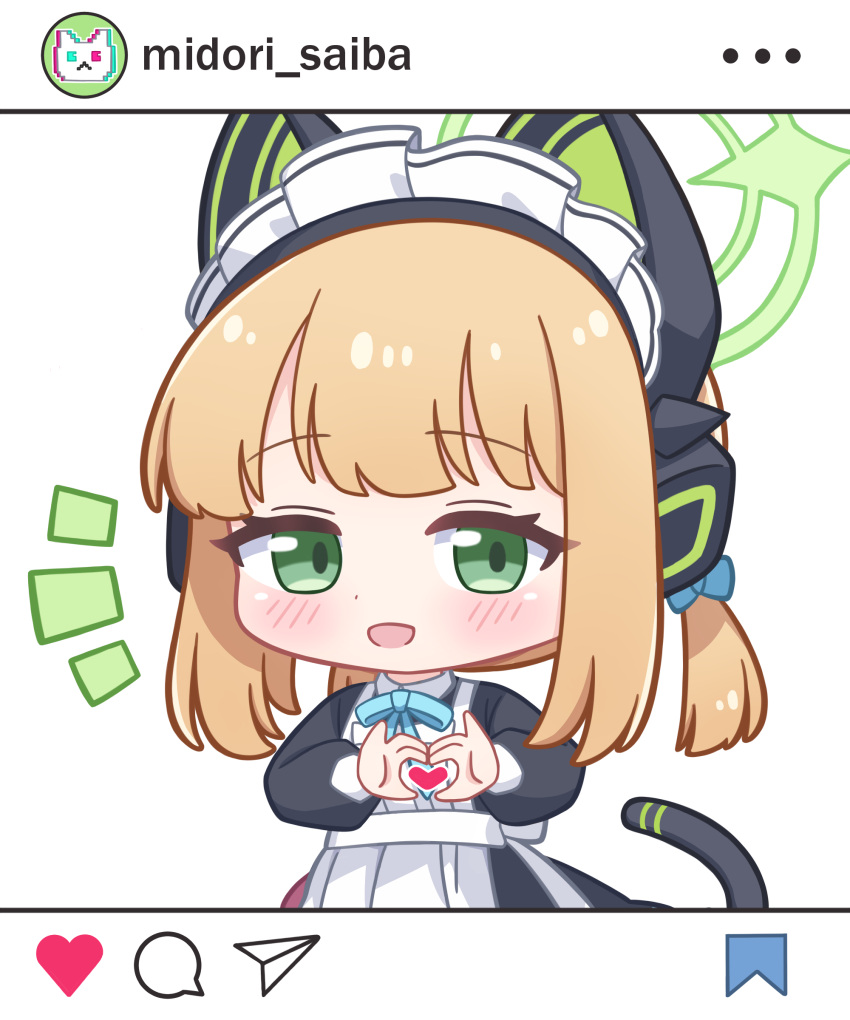 1girl, :d, absurdres, animal_ear_headphones, animal_ears, apron, aqua_bow, aqua_bowtie