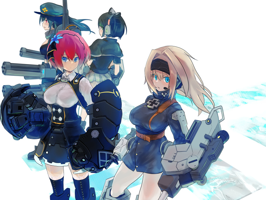 absurdres, belt, black_hair, blue_eyes, breasts, brown_hair, cerauniae, cosmic_break