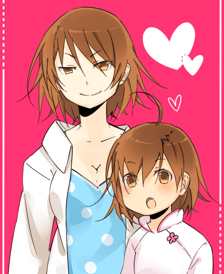 ahoge, bad_id, brown_eyes, brown_hair, cosplay, costume_switch, dress, last_order