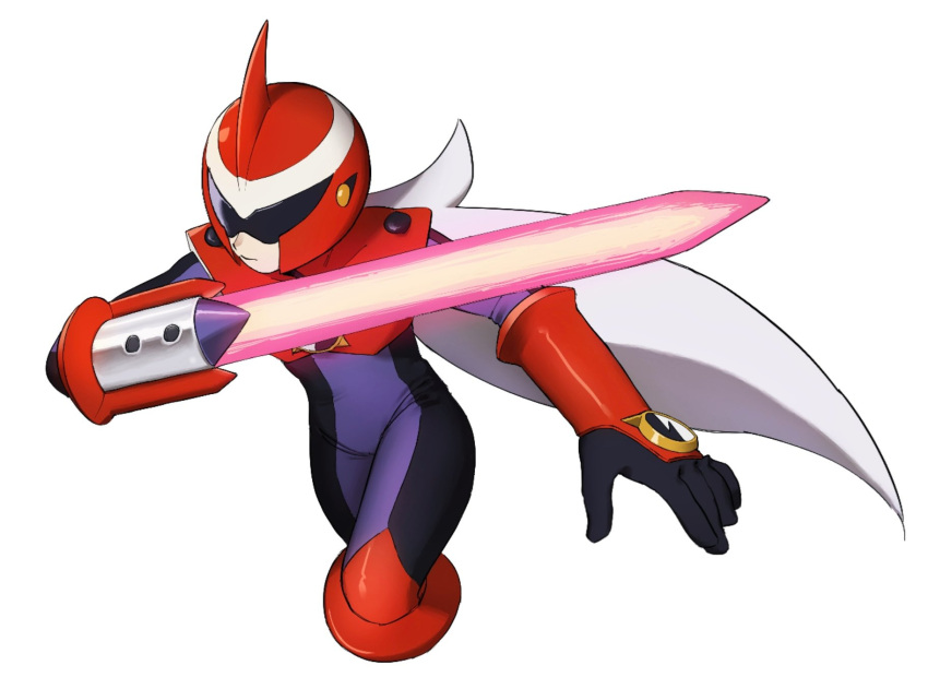 1boy, arm_blade, armor, assault_visor, black_bodysuit, bodysuit, cowboy_shot, energy_sword
