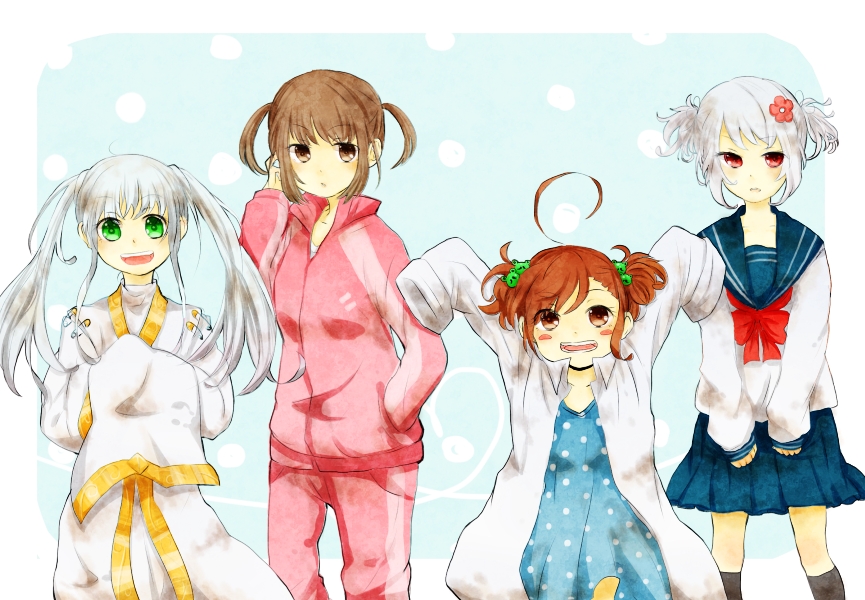 accelerator, ahoge, albino, brown_eyes, brown_hair, dress, flower, genderswap