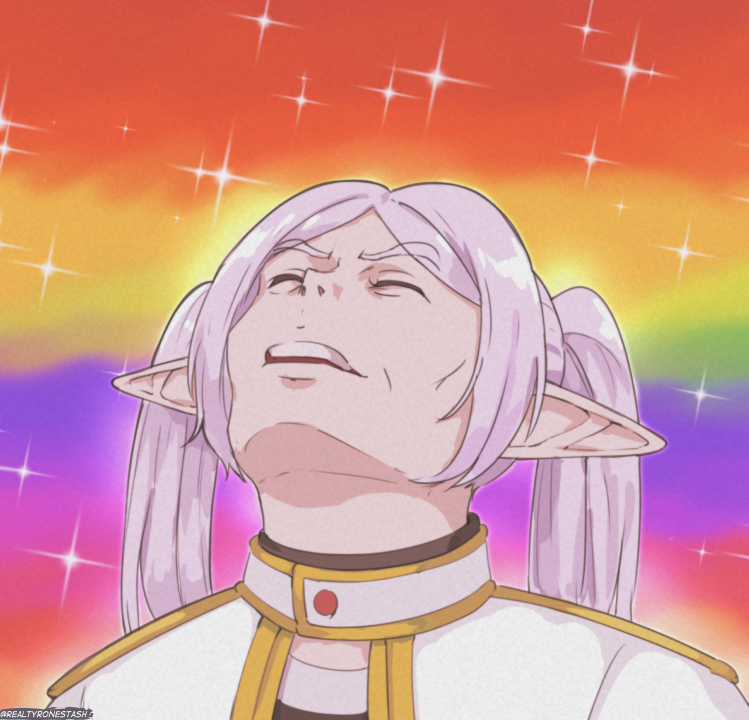 1girl, commentary, earrings, elf, english_commentary, fabulous_secret_powers_(meme), frieren, grey_hair, jewelry, long_hair, masters_of_the_universe, meme, parody, pointy_ears, solo, sousou_no_frieren, twintails, tyrone, upward_angle_frieren_drawing_(meme)