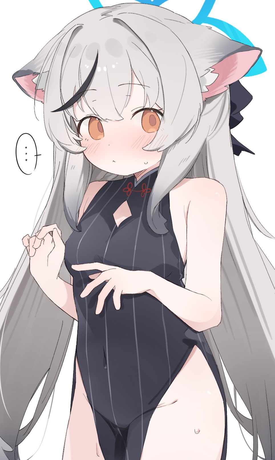 animal_ears, blue_archive, chinese_clothes, halo, highres, kokona_(blue_archive), loli, tntl_nemui