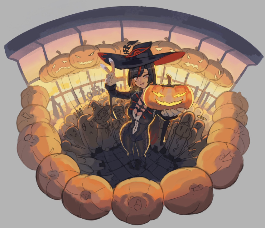 1girl, :p, black_bodysuit, black_hair, black_hat, bodysuit, brbubsh, breasts