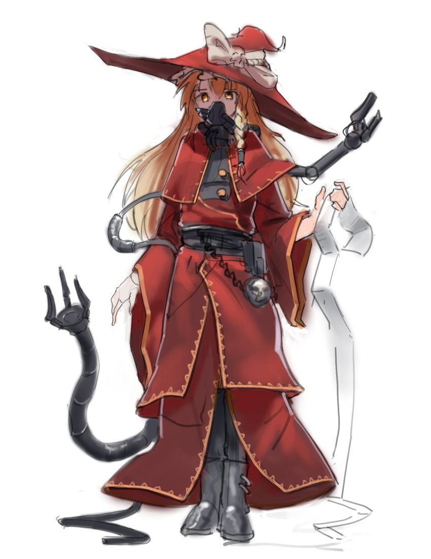 1girl, adeptus_mechanicus, blonde_hair, bow, braid, cloak, crossover, cyborg