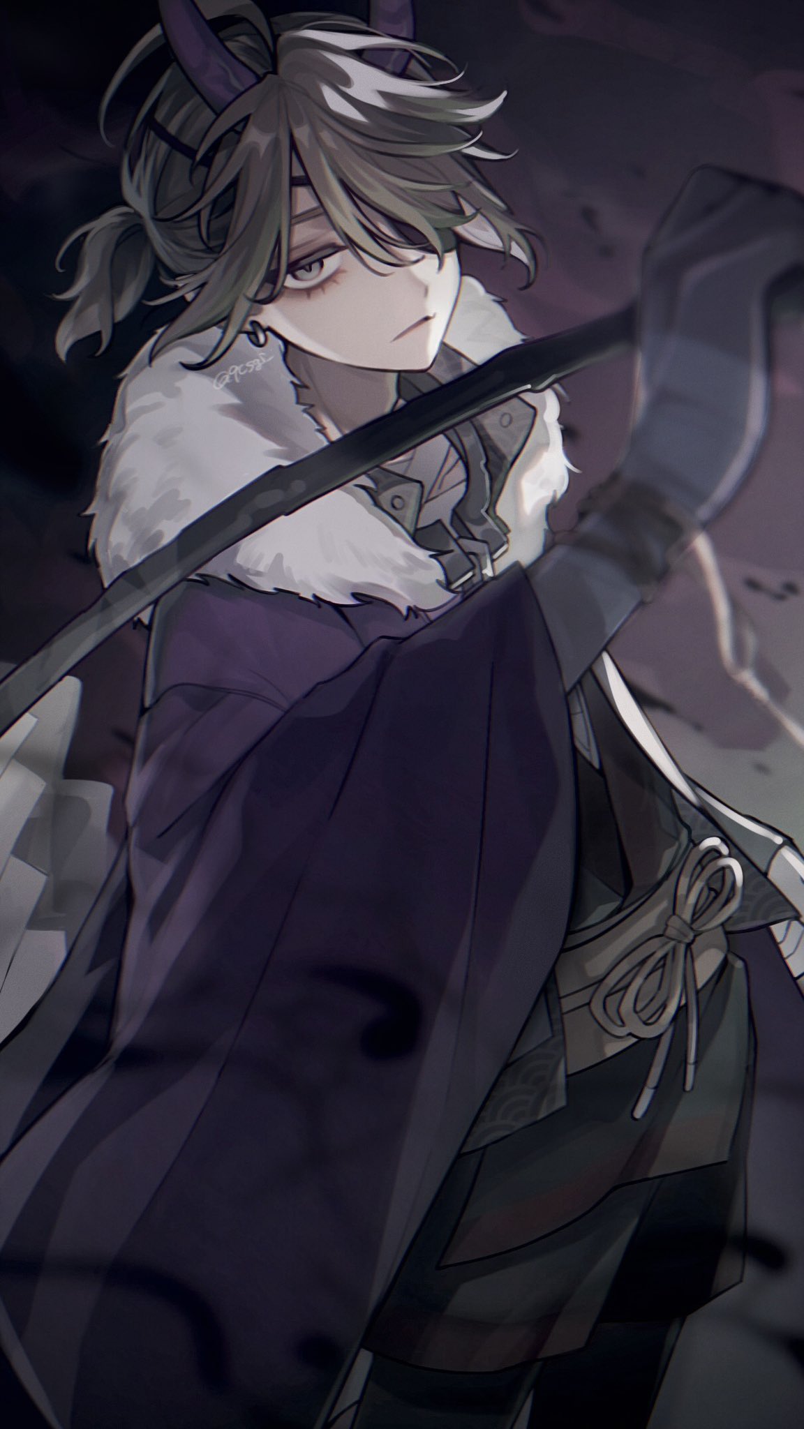 1boy, 9csgi, bandaged_hand, bandaged_torso, bandages, black_pantyhose, black_shorts, blurry
