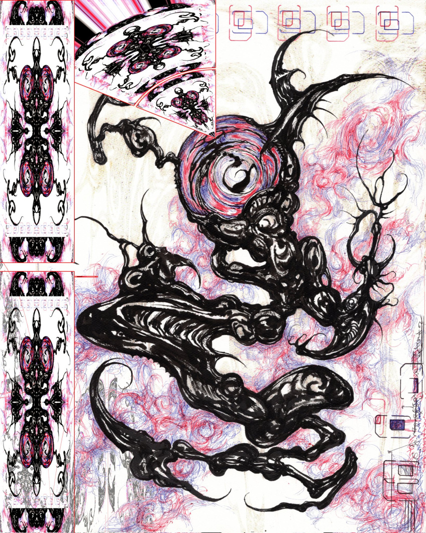 abstract, bolzak, creature, creature_focus, eldritch_abomination, english_commentary, highres, original