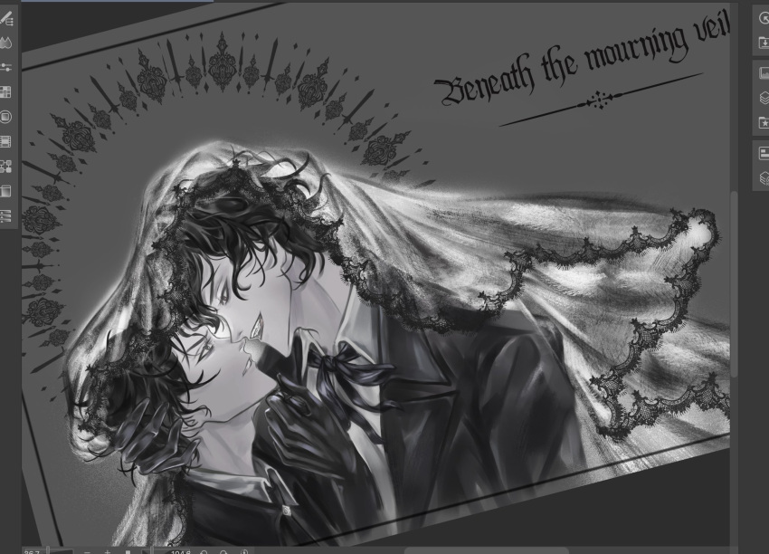 2boys, ajsaart, amon_(lord_of_the_mysteries), art_program_in_frame, black_coat, black_hair, coat, collared_shirt