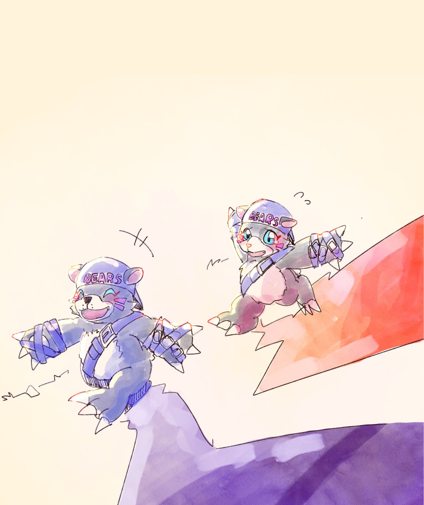 96uni69, bear, bearmon, blue_hat, brothers, closed_eyes, digimon, digimon_(creature)
