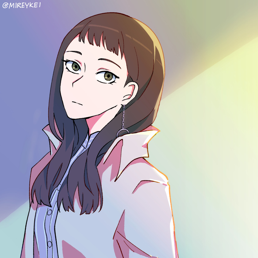 1girl, atlus, bangs, brown_hair, closed_mouth, expressionless, female, female_only
