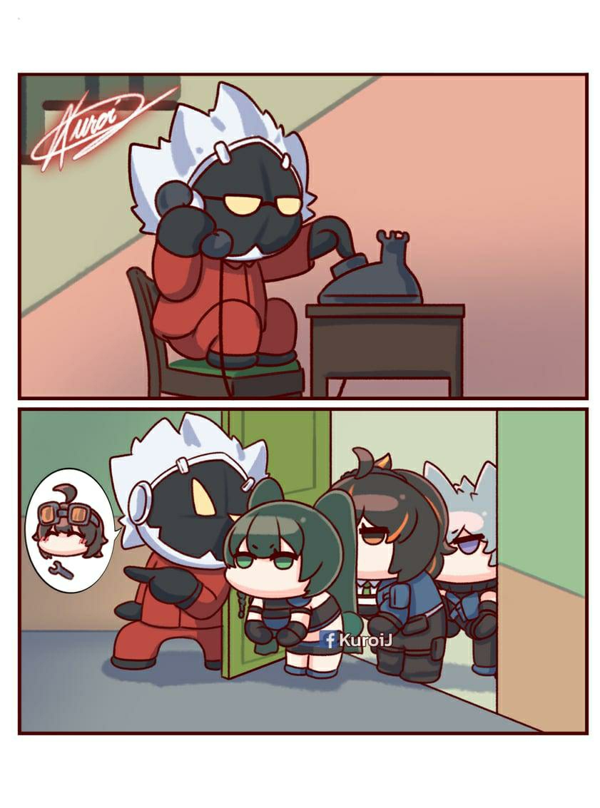 animal_ears, billy_kid, grace_howard, kuroij, long_hair, multiple_boys, multiple_girls, parody