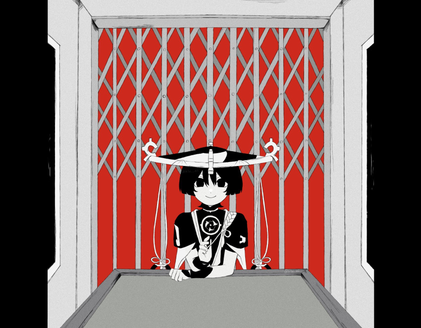 1boy, arm_rest, armor, artistic_error, blunt_ends, bodysuit, closed_mouth, elevator