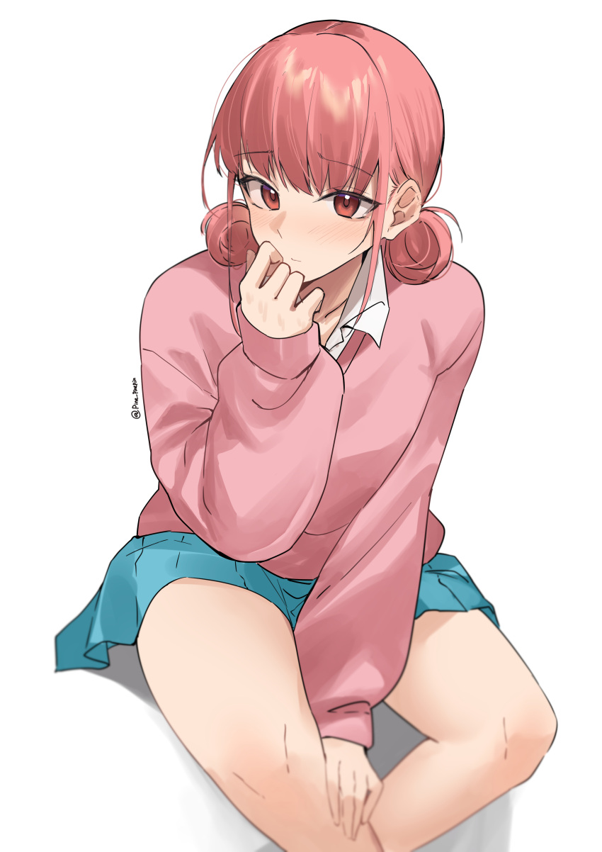 1girl, absurdres, ao_no_hako, aqua_skirt, artist_name, cardigan, chouno_hina, closed_mouth