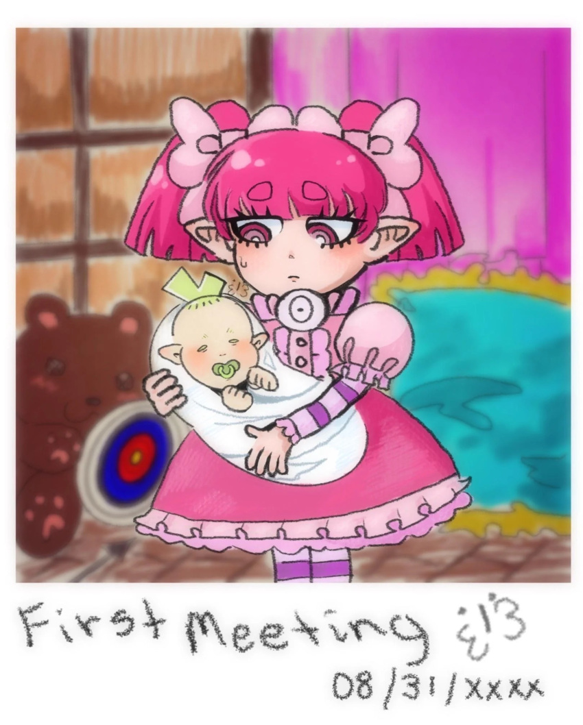 1boy, 1girl, baby, barbatos_bachiko, bars_robin, child, cousins, mairimashita!_iruma-kun