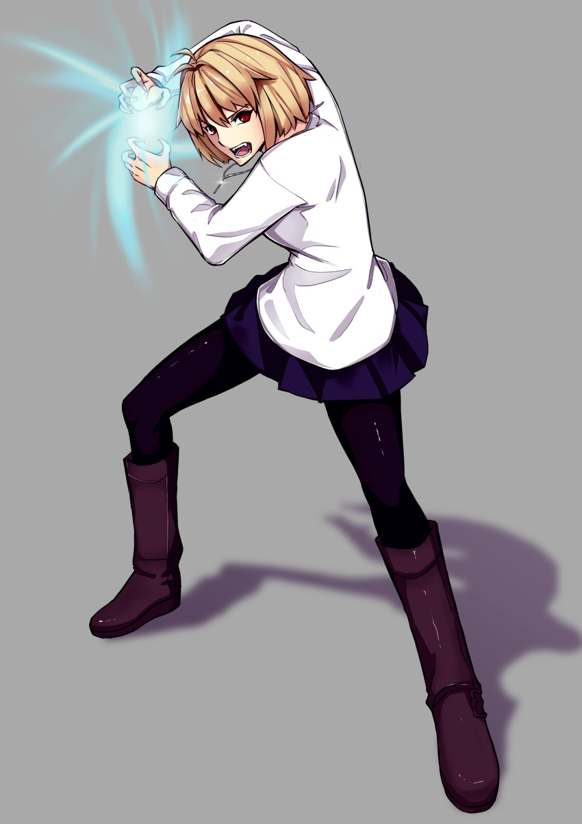 1girl, absurdres, ahoge, angry, arcueid_brunestud, arms_up, artist_request, black_pantyhose