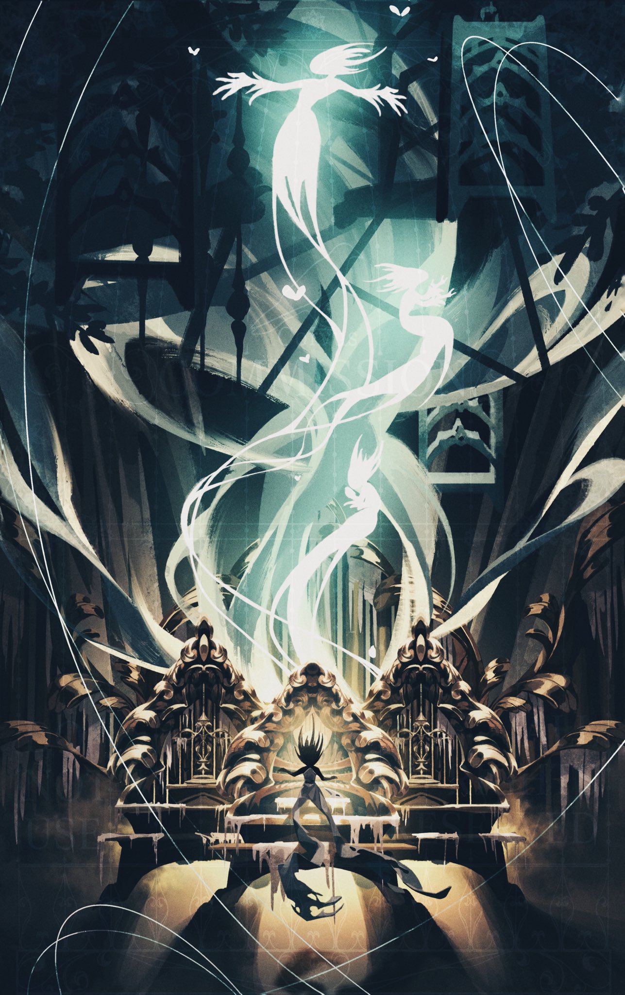 arthropod_girl, black_hair, black_skin, bug, butterfly, colored_skin, commission, corvus_noctis