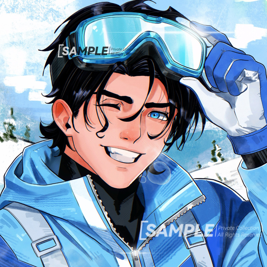 1boy, batman_(series), black_hair, blue_eyes, commentary, dc_comics, dick_grayson, gloves