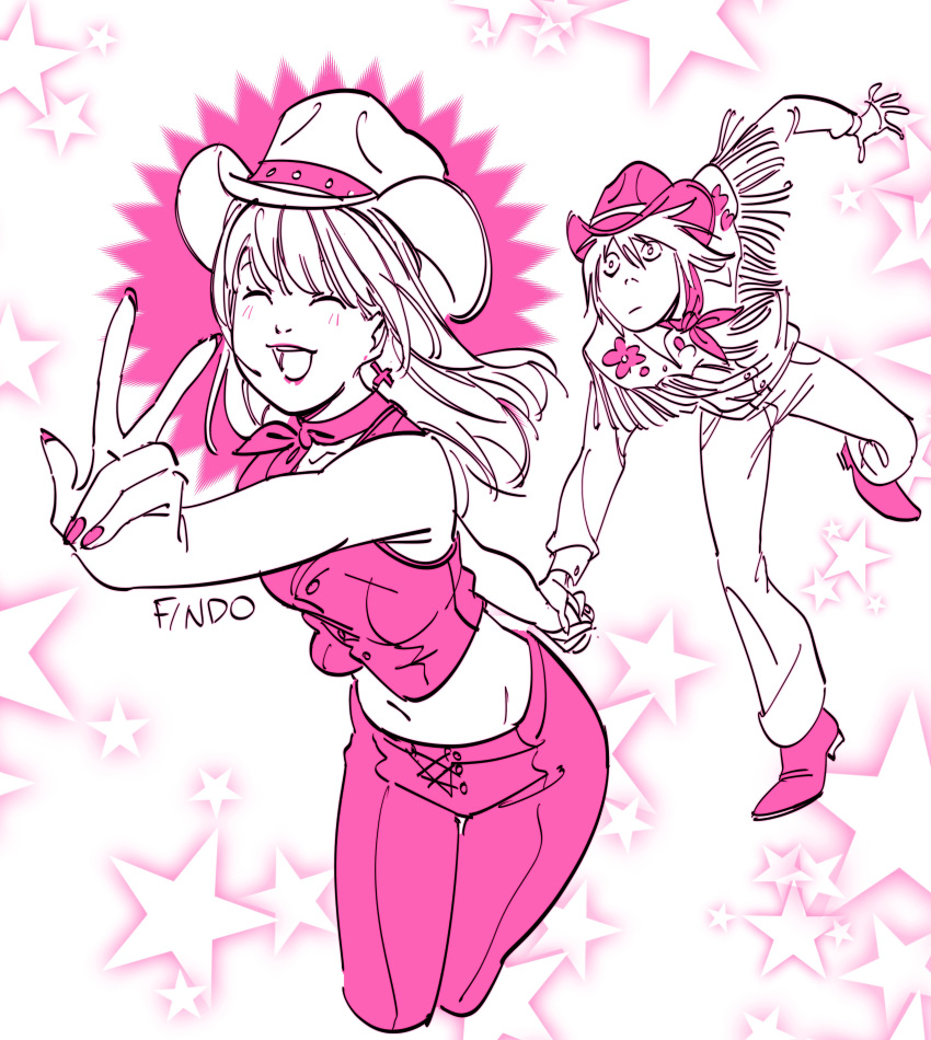 1boy, 1girl, absurdres, amane_misa, artist_name, assertive_female, barbie_(character), barbie_(character)_(cosplay)
