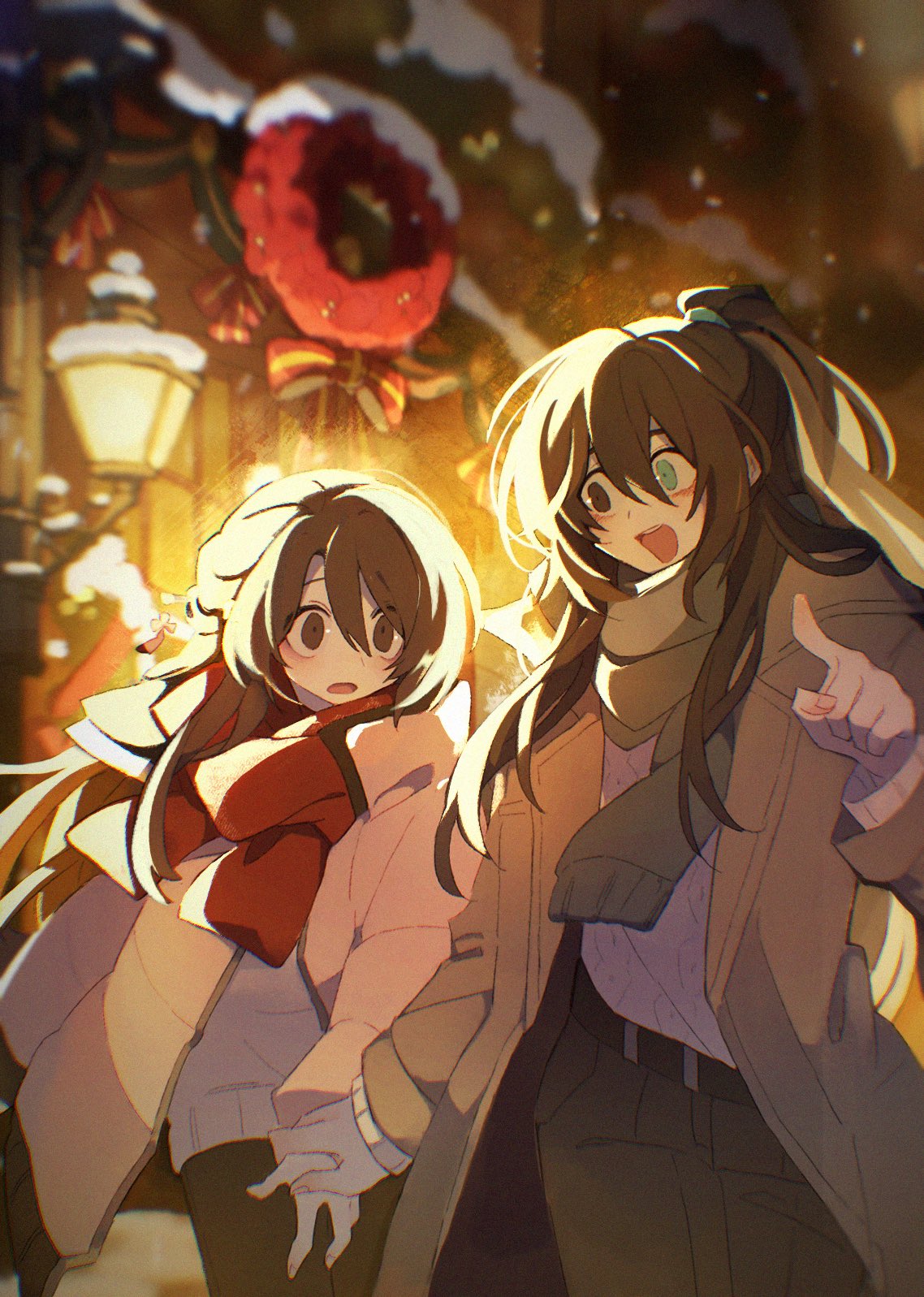 1boy, 1girl, :d, alternate_costume, backlighting, belt, black_belt, black_eyes