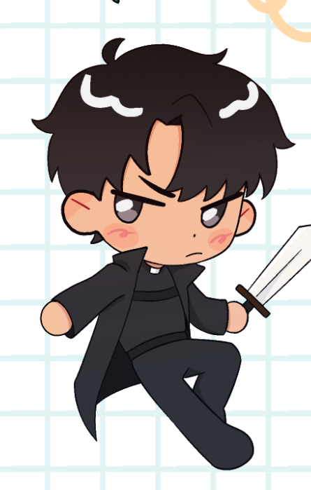 1boy, black_coat, black_eyes, black_hair, black_shirt, chibi, chibi_only, coat