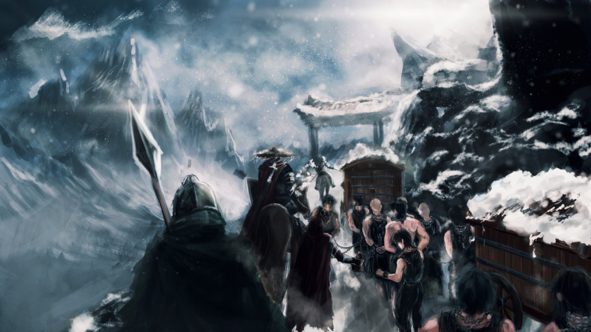 6+others, armor, artskiddy69, auro_of_the_nine, black_tunic, bound, bound_wrists, carriage