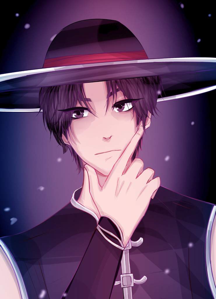 1boy, alternate_hairstyle, bare_shoulders, black_eyes, black_hair, chinese_clothes, expressionless, f.loraline