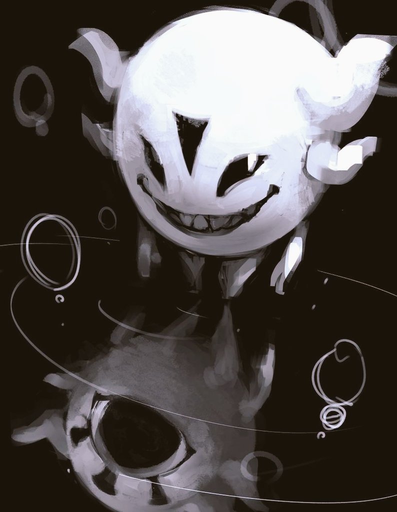 2019, 2d, astigmatism_(undertale), black_background, creature, dark_background, different_reflection, digital_media