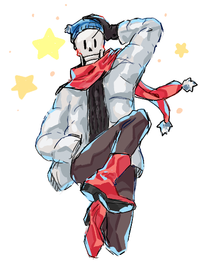 1boy, 2022, 2d, alternate_costume, black_gloves, black_sweater, blue_hat, boots