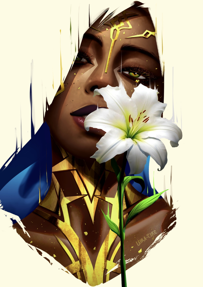 1girl, arcane:_league_of_legends, artist_name, blonde_hair, commentary, dark-skinned_female, dark_skin, english_commentary