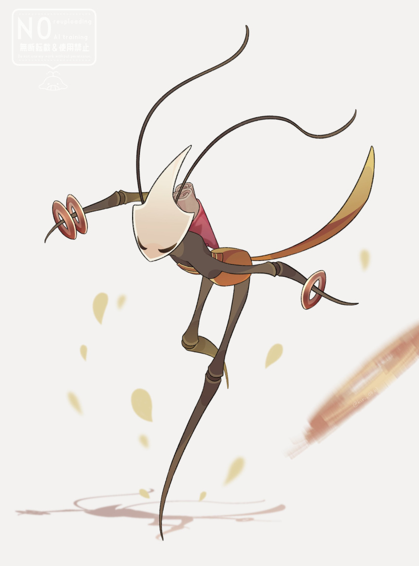 1girl, absurdres, antennae, arthropod_girl, black_skin, bracelet, colored_skin, commentary_request