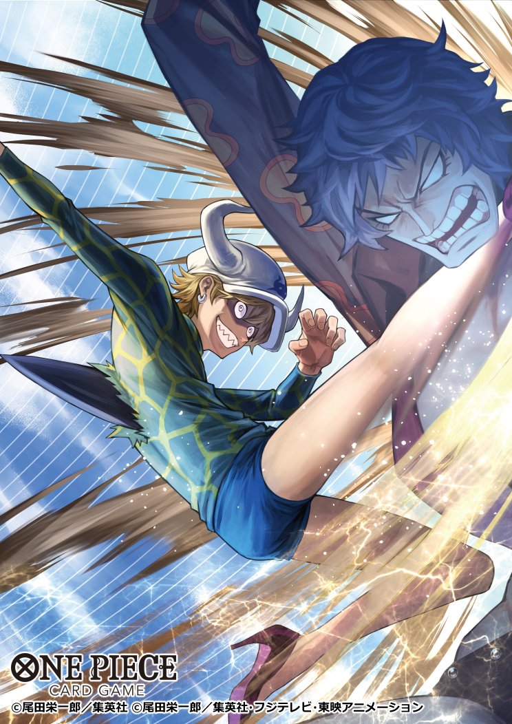 2boys, attack, blank_eyes, blonde_hair, blue_gilly, blue_shorts, clenched_teeth, commentary_request
