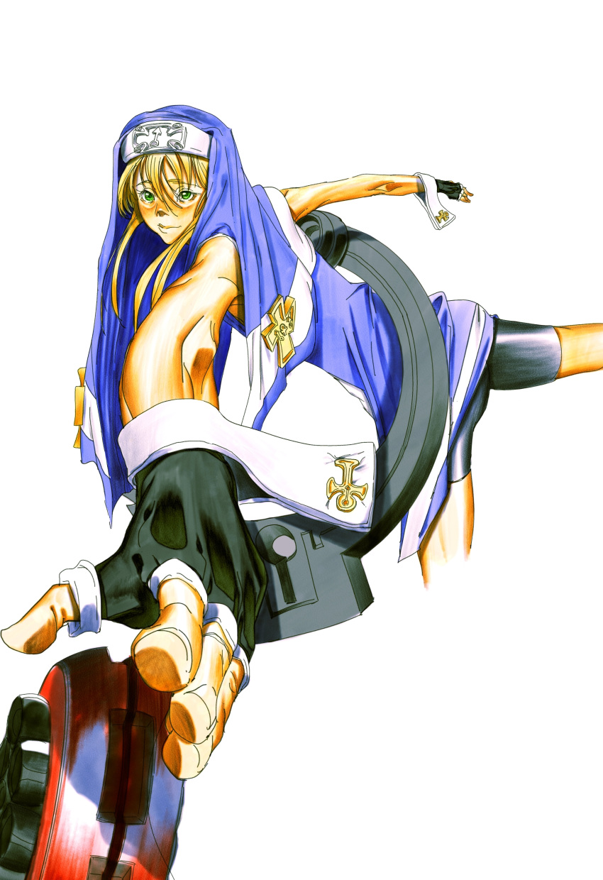 1boy, absurdres, bare_shoulders, bike_shorts, black_gloves, blonde_hair, blue_dress, blue_hood