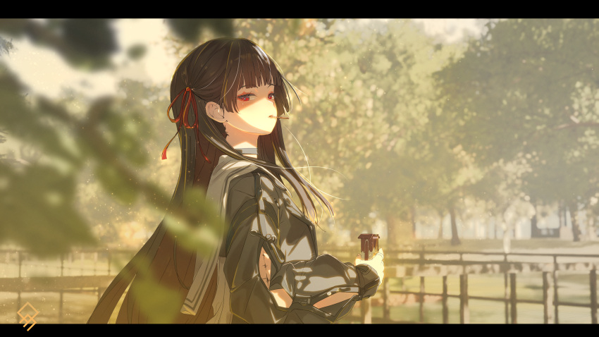 1girl, absurdres, arm_cutout, artist_logo, black_choker, black_hair, black_jacket, box