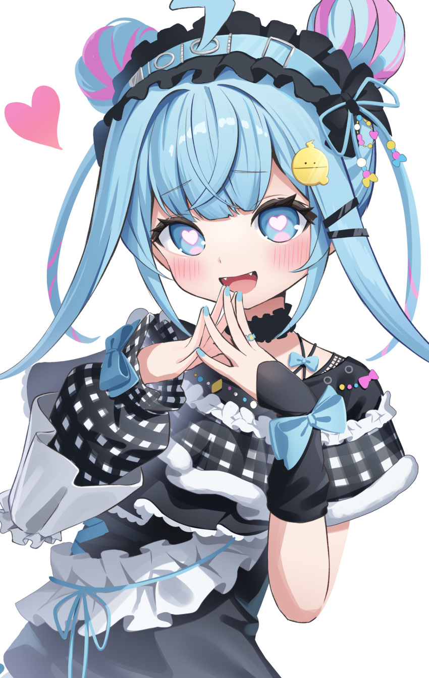 1girl, absurdres, ahoge, arm_warmers, black_arm_warmers, black_choker, black_shirt, blue_eyes
