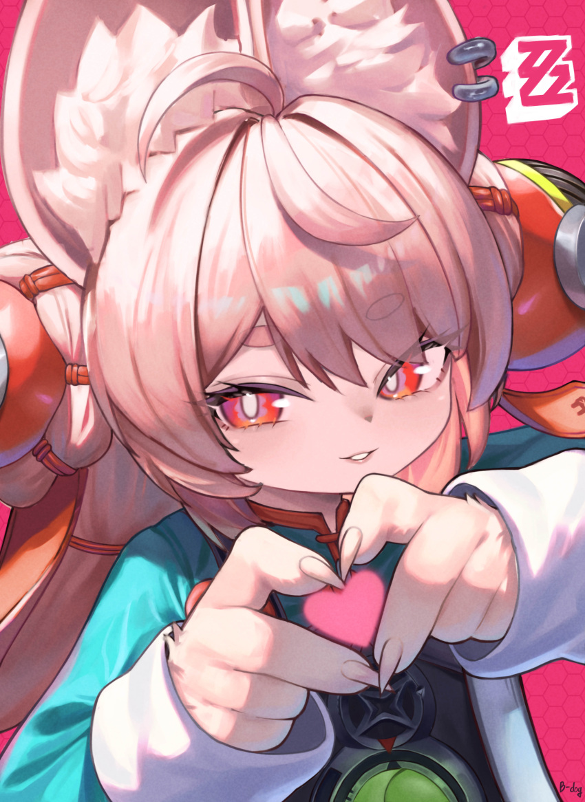 absurdres, ahoge, animal_ear_fluff, animal_ear_piercing, animal_ears, artist_name, braid, braided_twintails